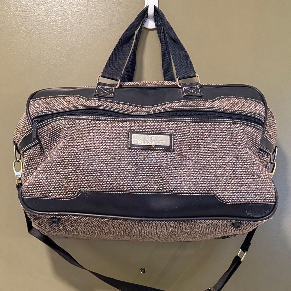 Vintage Jordache Textured Black and Tan Travel Bag